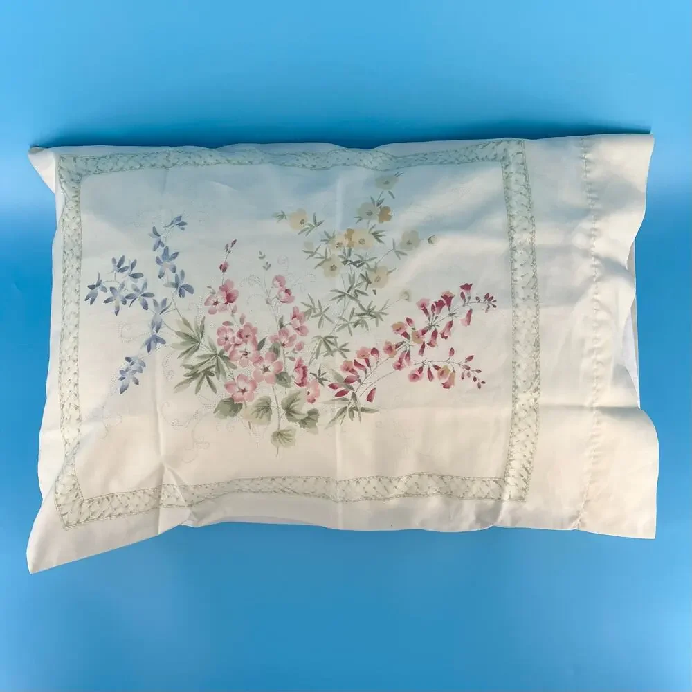80s floral cottagecore pillowcase 1980s vintage